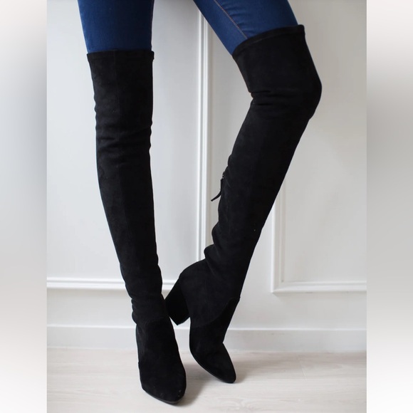 Ellis Classic Over the Knee Suede Leather Boots - Picture 1 of 6